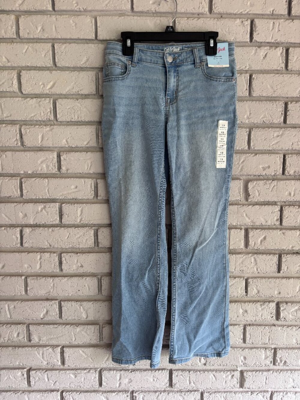 Cat & Jack Girl’s Light Wash Bootcut Jeans 12 NWT